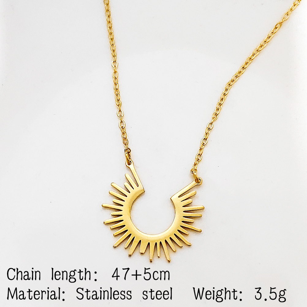 Wind simple U-shaped horseshoe pendant titanium steel women's necklace suower collarbone chain