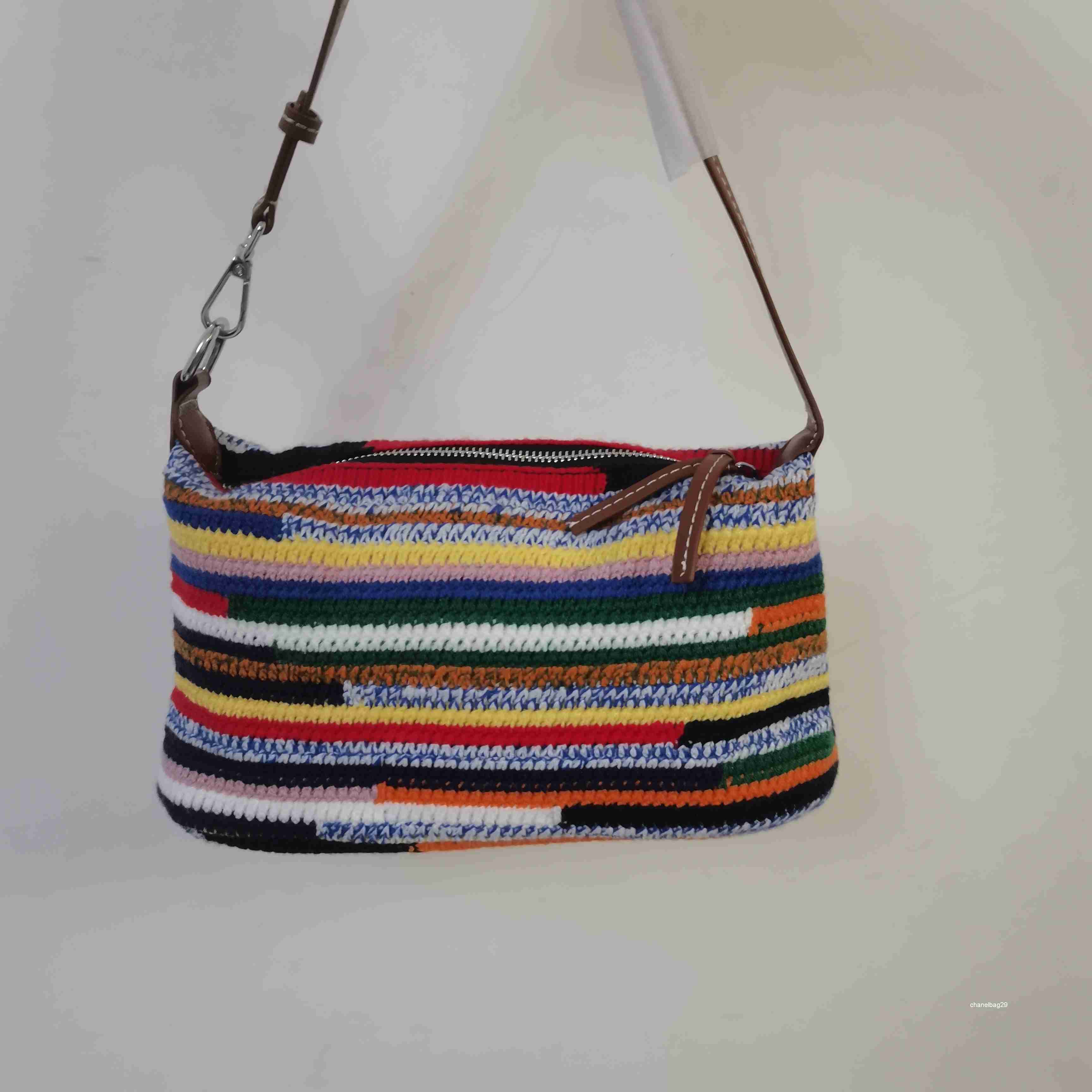 Evening Bags Designer Rainbow Tote Bag Crochet Tote Bag Crossbody Weave Hobo Beach Bag Summer School Handbag Shoulder Beach Travel women fashion brand Handbag
