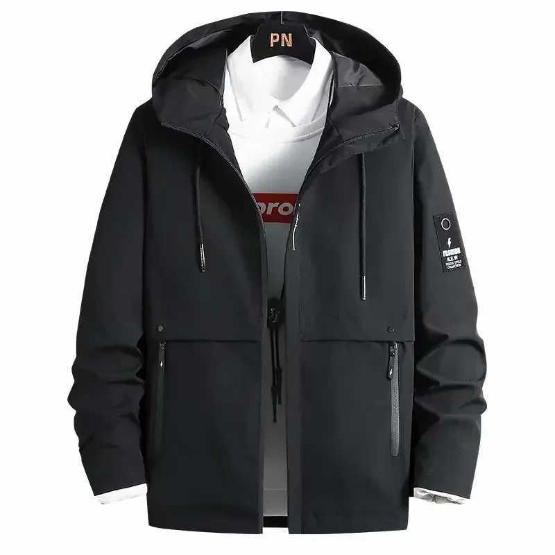 Mens Korean-style multi-functional hooded jacket Trendy mens workwear coat Spring and autumn fashion casual hooded windproofT251107