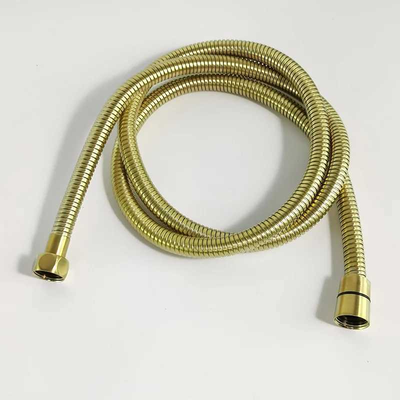 Shower Hose Bathro Fitting Stainless Steel PVC Soft Bath Tube Accessory 15 Meter Water Pipe Shower Connector Chre Gold Y251107
