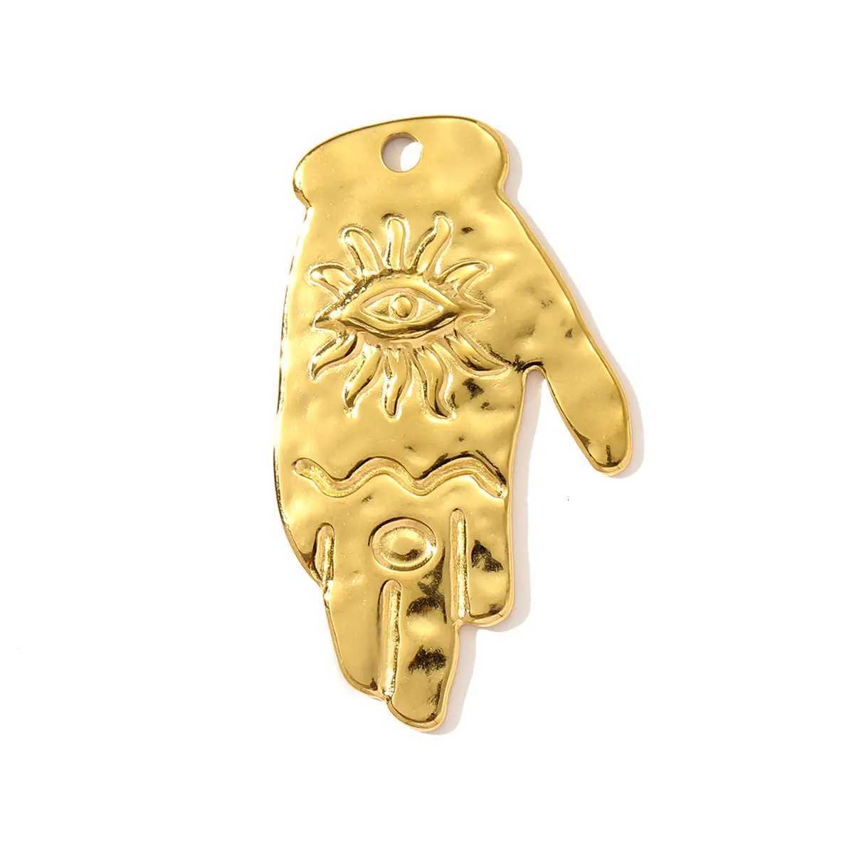 3pcs/Lot French Retro Stainless Steel Enamel Love Heart Necklace Pendant Hamsa Hand DIY Earring Charm Women Big Cross JewelryXJ251107