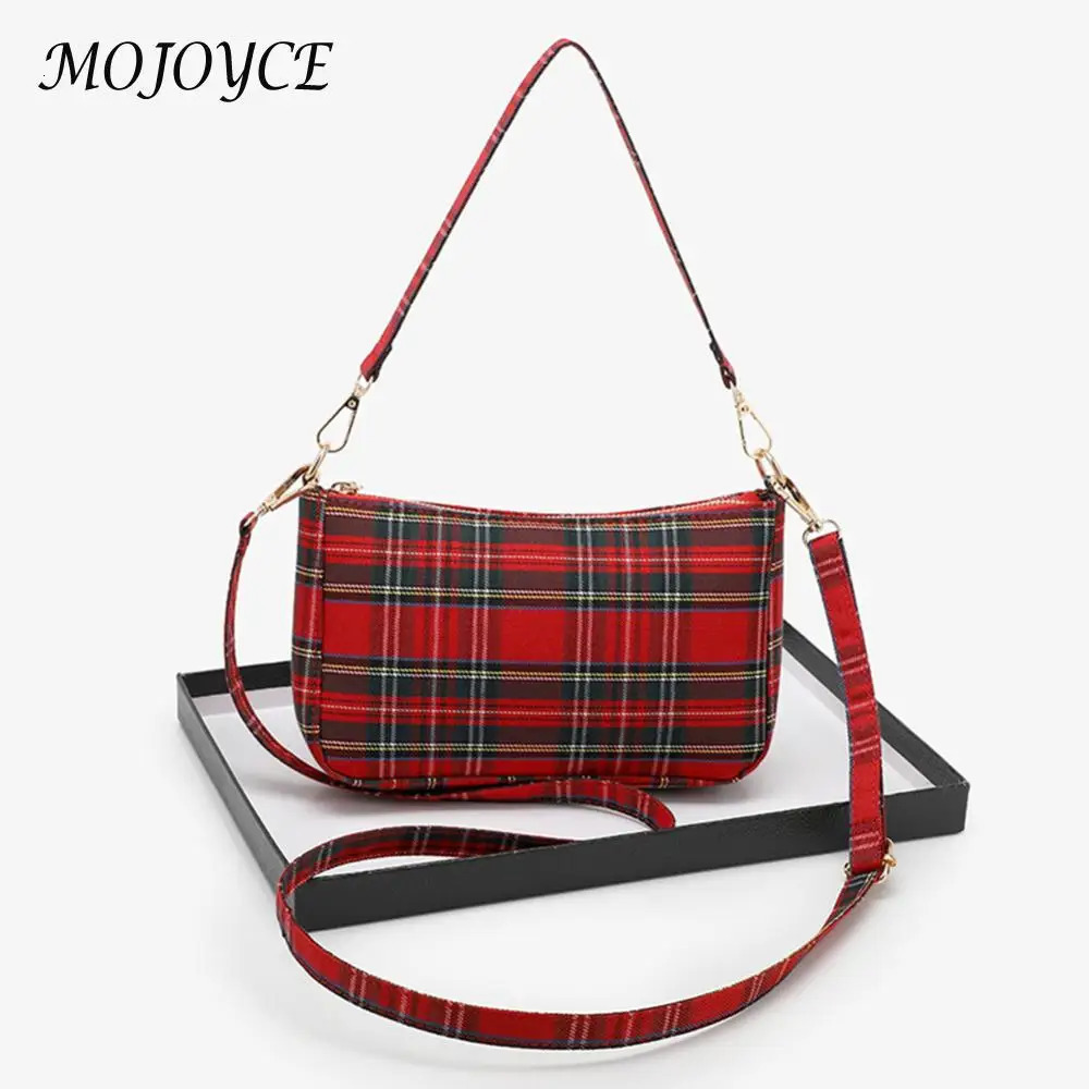 Women Striped Crossbody Bag Large Capacity Tartan Check Simple Shoulder Bag Canvas Ladies Underarm Bags for Travel Work Handbag 250401
