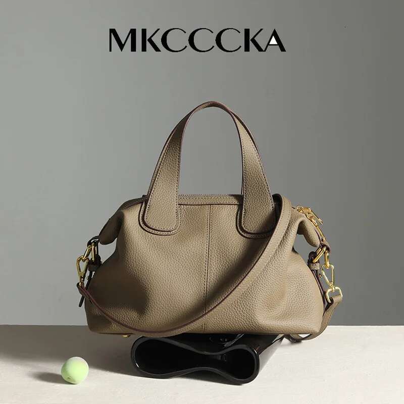 CCCKA Underarm T cow leather French Tote 2025 New Fashion large capacity portable one shoulder Leather women's bag