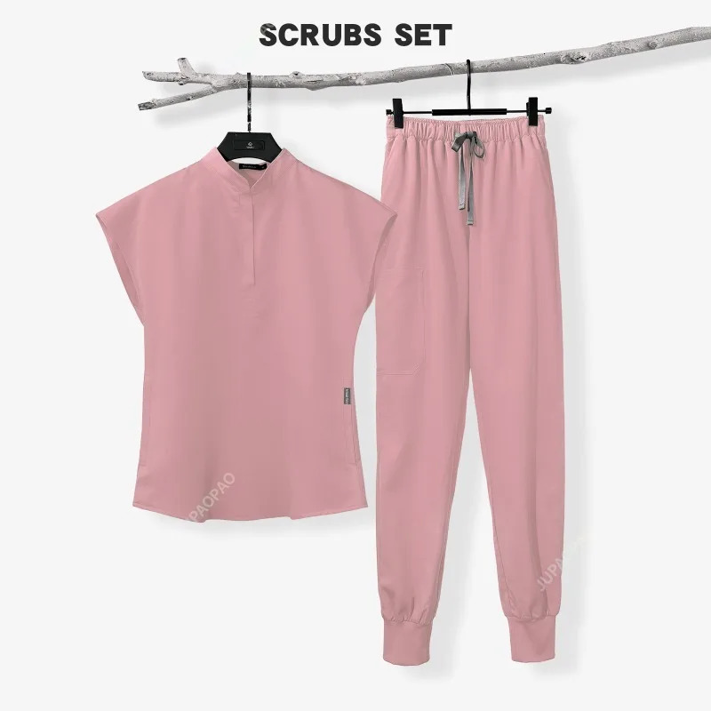 Nurse Uniform 13 Colors Scrubs Suit Hospital Work Set Surgery Uniform Spa Beauty Work Clothes Clinical Dentist Top Pants 250402
