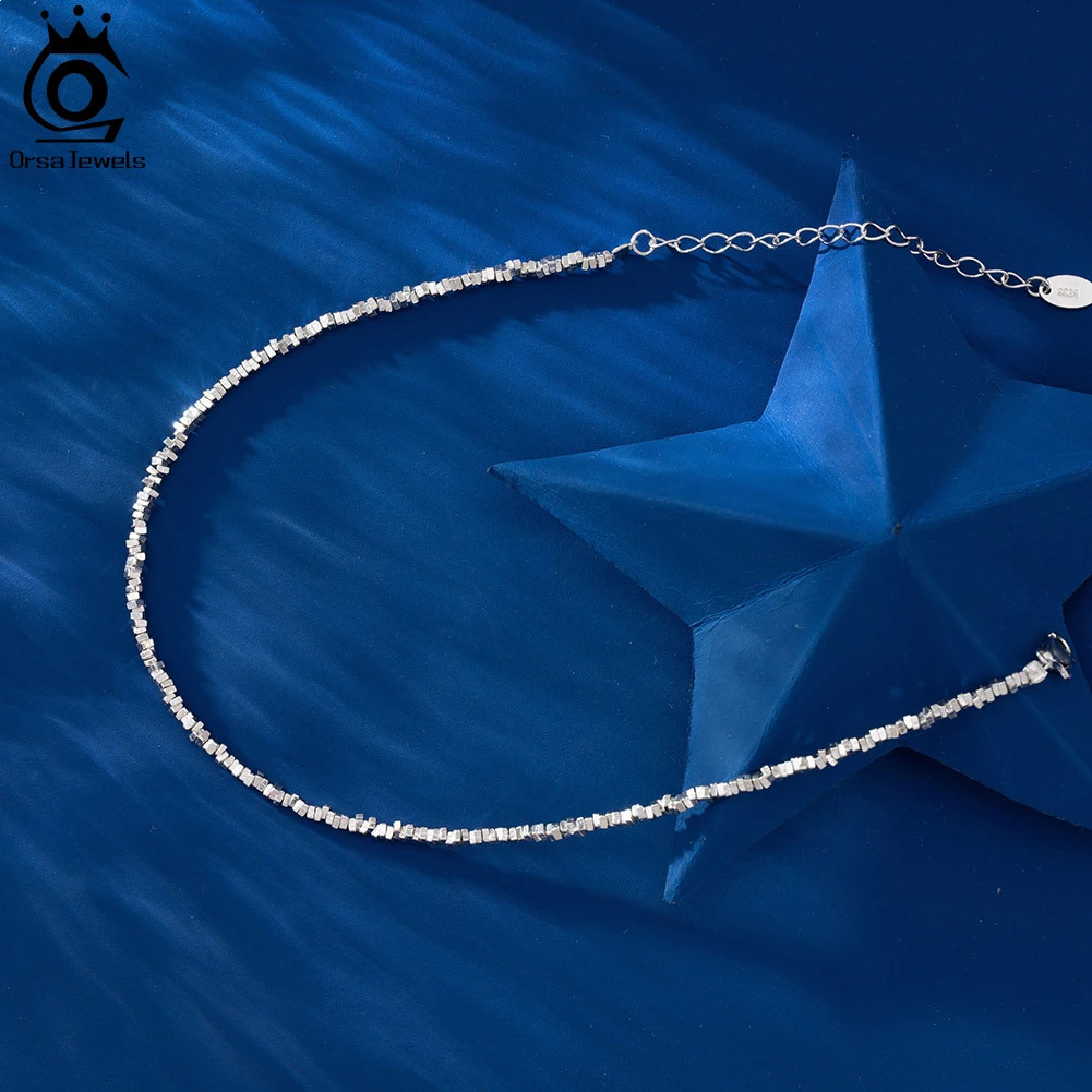 ORSA JEWELS Simple 925 Sterling Silver Charm Foot Chain Anklets For Women Gift Minimalist Beach Sexy Anklet Fine Jewelry SA57 250403