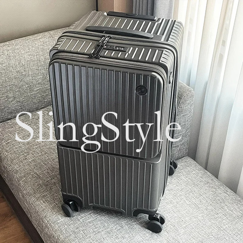 KLQDZMS High Quality 20"24"26"28"30 Inch Suitcase Front Opening Laptop Boarding Large Capacity Trolley Case Lage