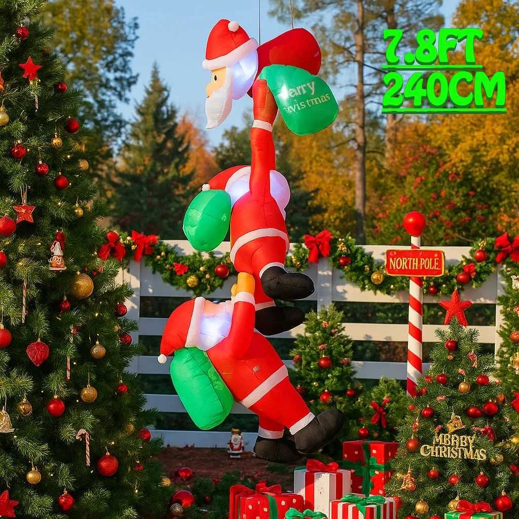 78FT Outdoor Holiday Decoration Climbing Santa Claus Christmas Yard Party Decor Xmas Ornament Lights Home Toys Prop W251107
