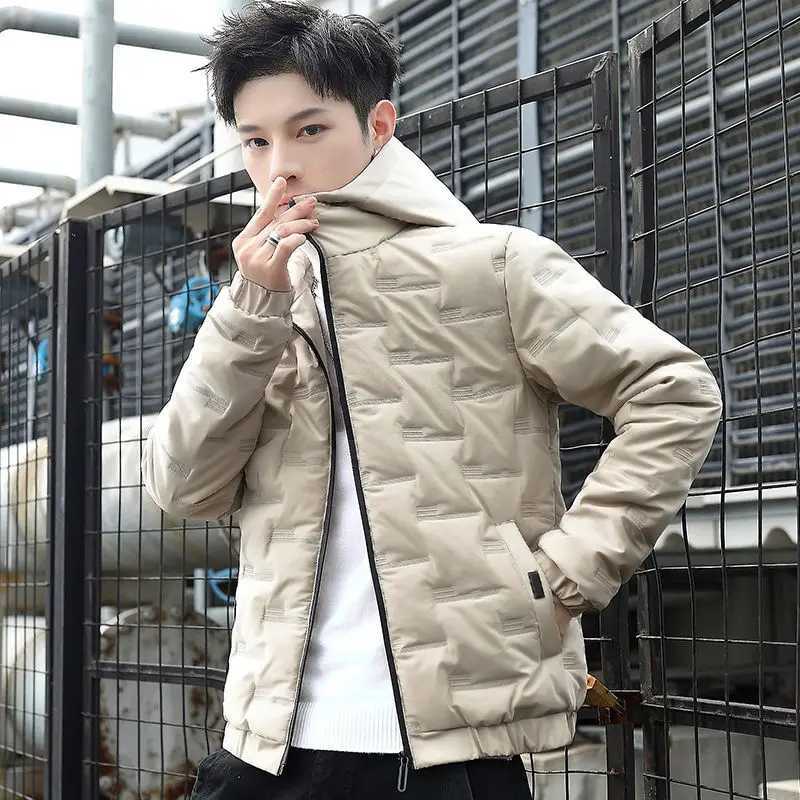 Down and Cotton Jacket Thickened Mens New Style Trendy Casual Youth Jacket Trendy Versatile Cotton Jacket TopT251107