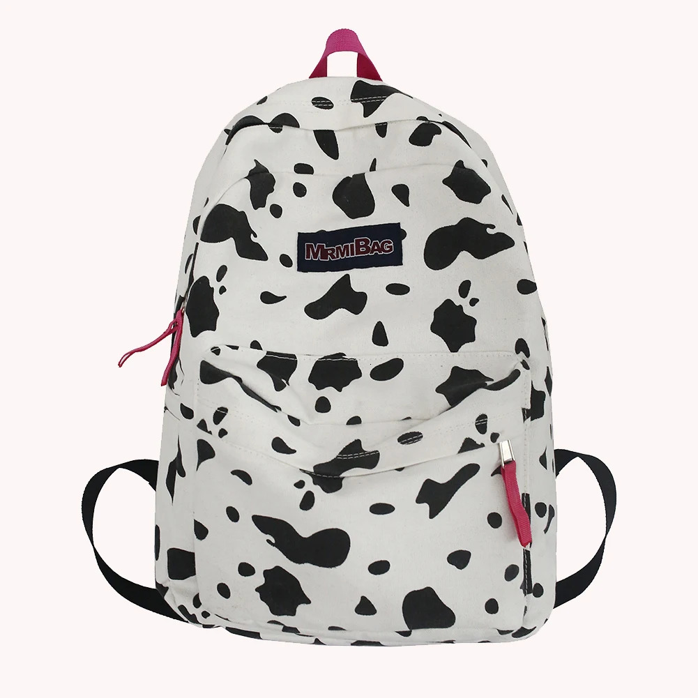 Womens Canvas Zebra Cow Pattern Printed Backpack Pre made Style Womens Large Handbag Womens Backpack 250402