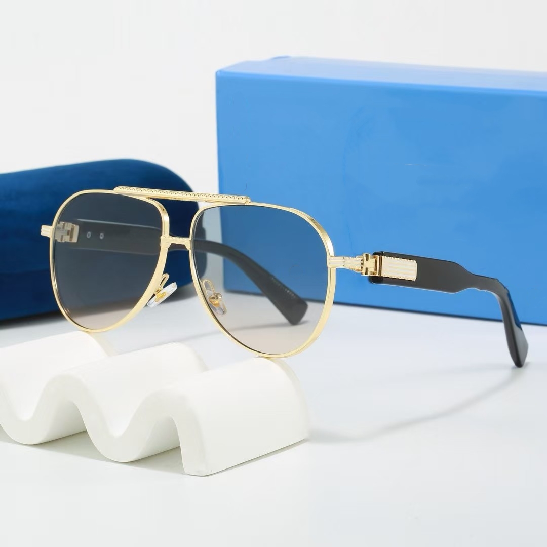 G2026 Sunglasses for Men Women - Oval Pilot Style with Gold Frame and Sun Glass Lenses Eyewear Z260306