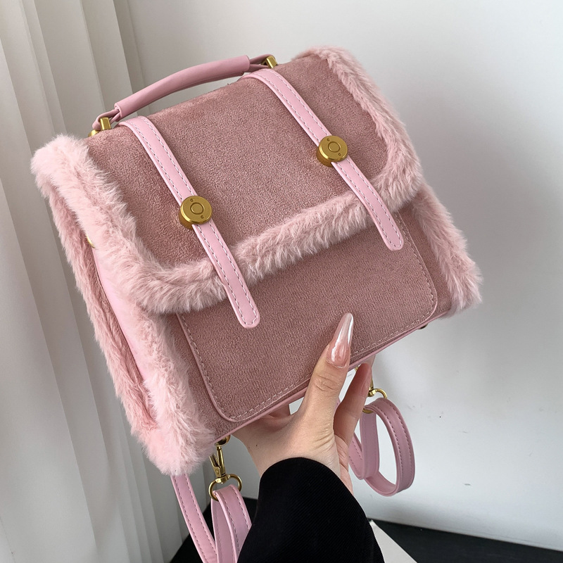 2025S Designer Women S Bag Hairy Bag Women Autumn And Winter New Item For Girls Single Shoulder Women S Bag Commuting Plush Crossbody Backpack