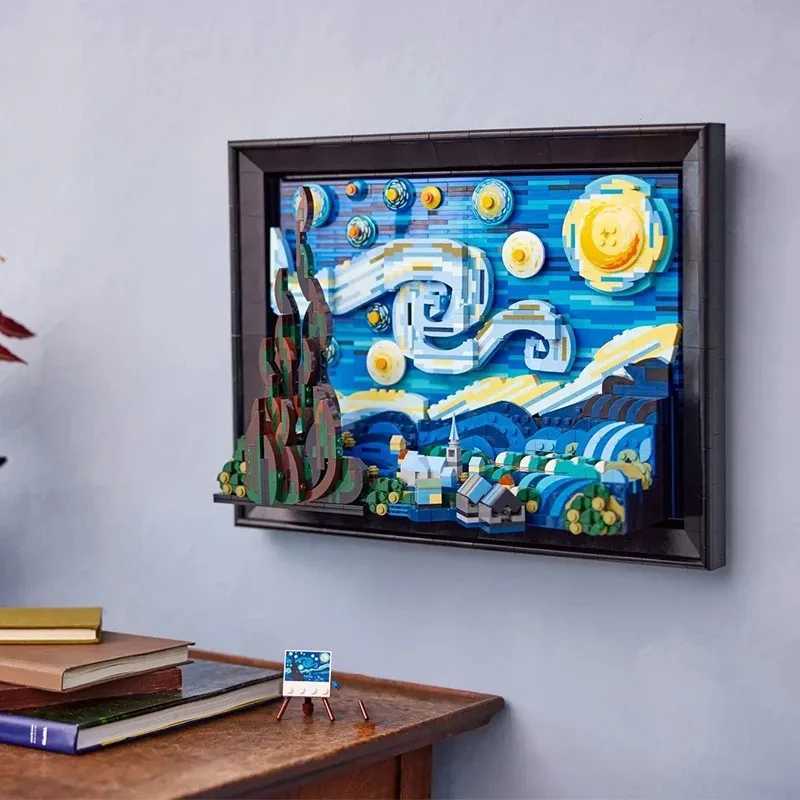 2316PCS Ideas Vincent Van Gogh The Starry Night Painting Building Blocks Art Craft Assemble Bricks Toys Gift For Adult Kids Y251107