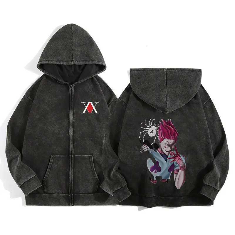 Anime Hunter x Hunter Zip Up Hoodies for Men Women Cotton Print Gothic Harajuku Jacket Hooded Sweatshirts Casual Manga PulloverY251107