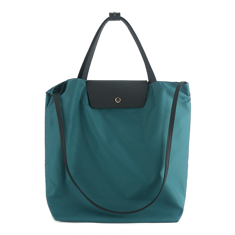Early Spring 2025 New Nylon Collar Leather Tote Carrying Shoulder Bag Casual Large Capacity