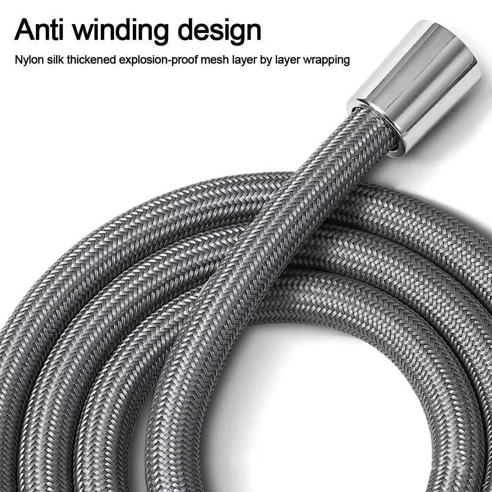 15/20 Meter Bathro Nylon High Pressure Smooth Shower Hose ible Handheld Anti Winding GI/2 Universal Pipe Tube Y251107