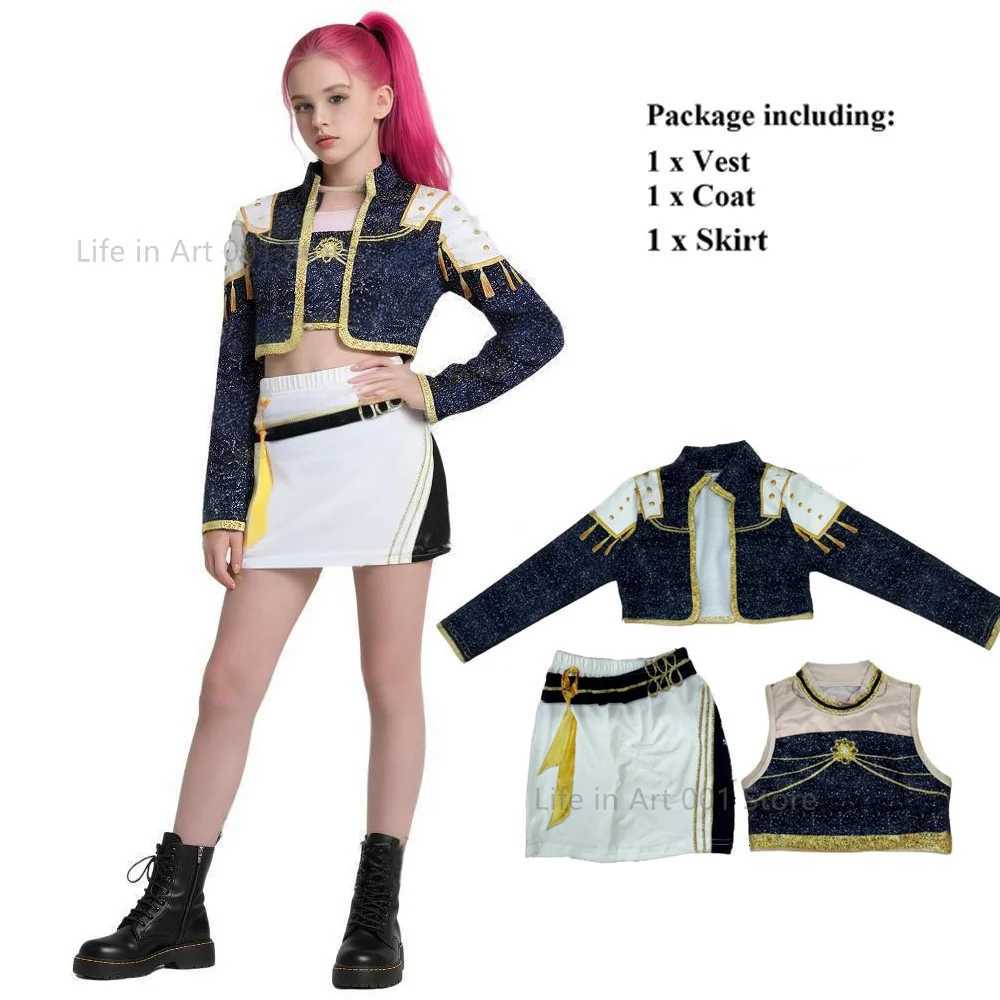 Girls Kids 3D Print Huntrix Rumi Mira Zoey Cosplay Black Stage Costume Set Kpop Demon Hunters Suit Child Halloween Party Outfit W251107 - view 3
