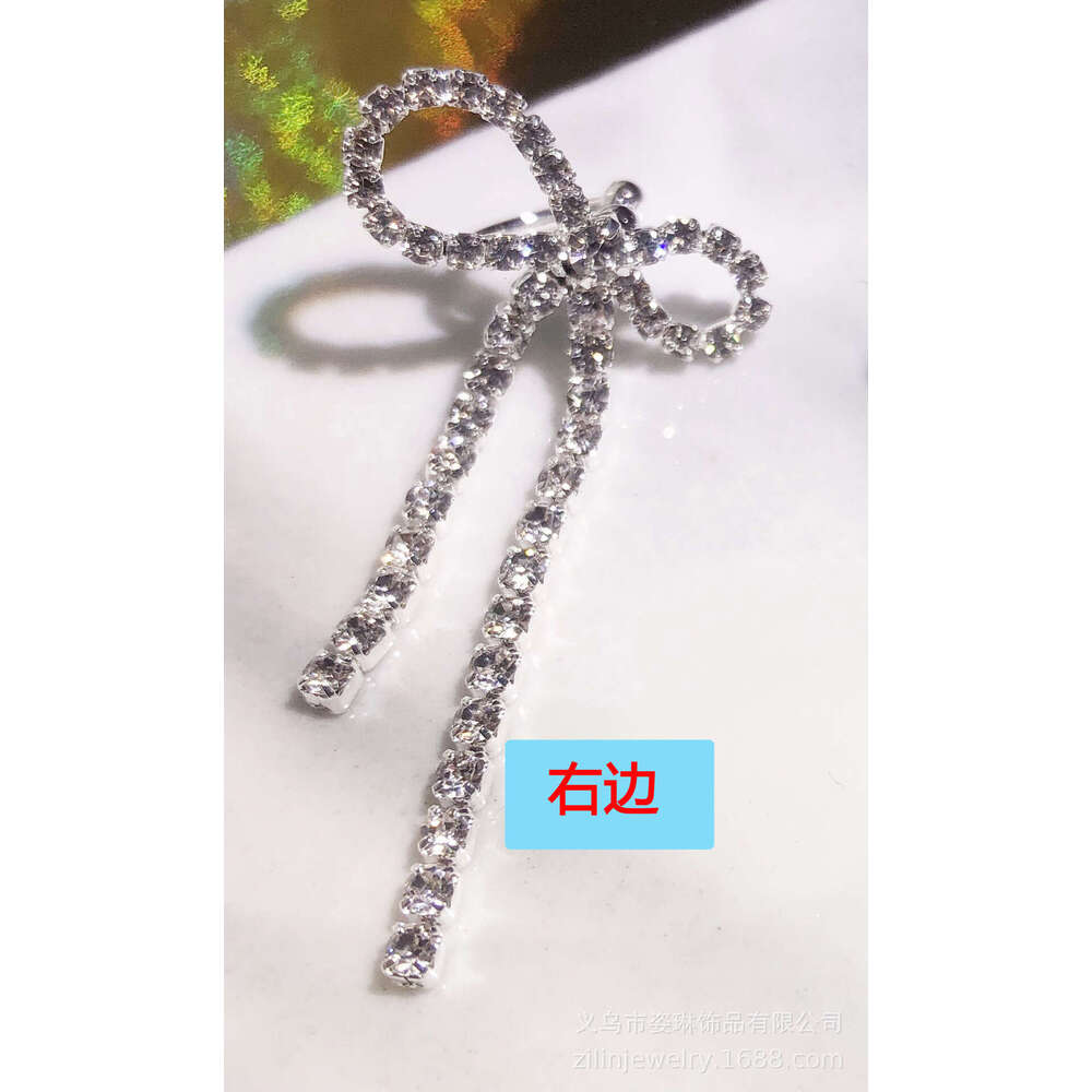 Yang Kaiwen's high-end butterfly bow tassel are versatile for women, hot with sparkg dia studded earrings