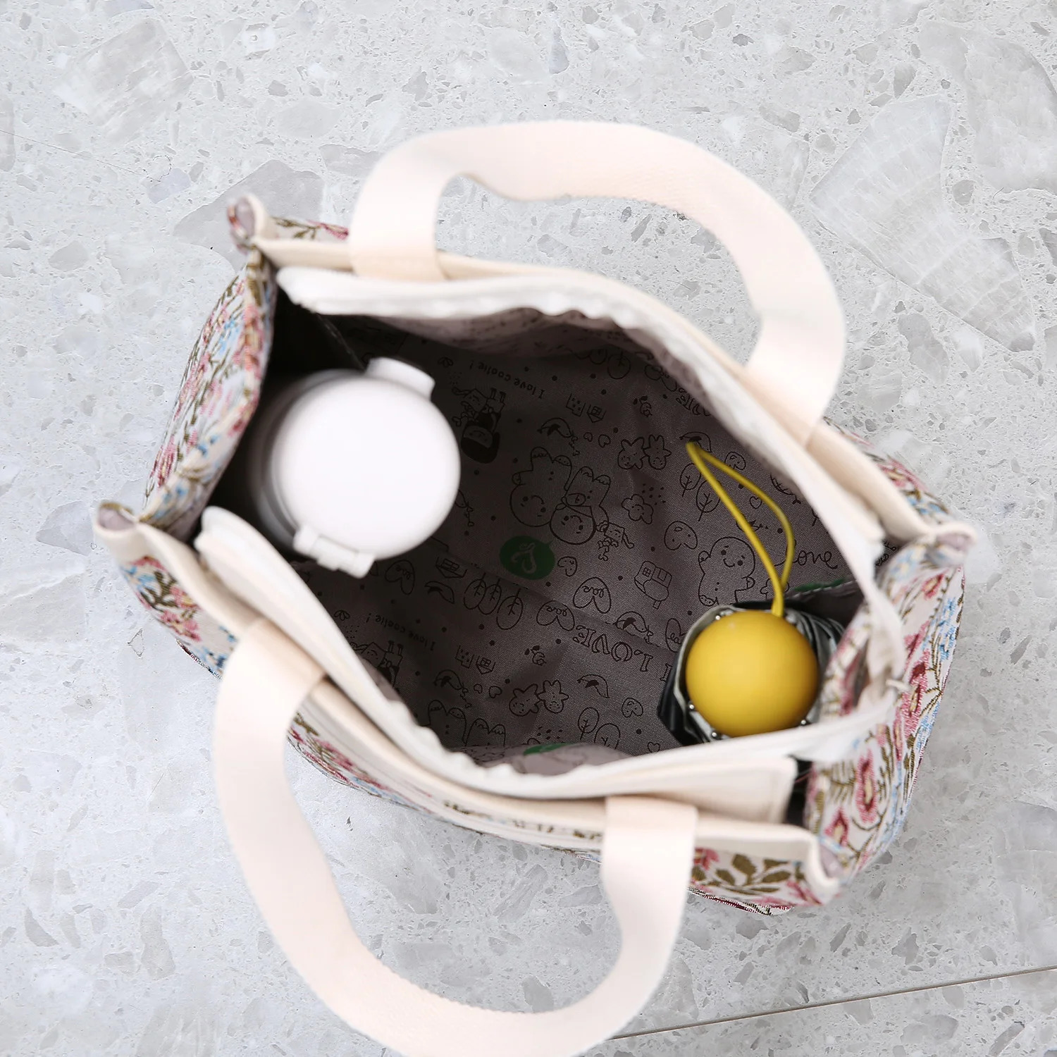 knitted jacquard fabric large capacity handbag dedicated to carrying lunch box bags and mothers daily storage 250401