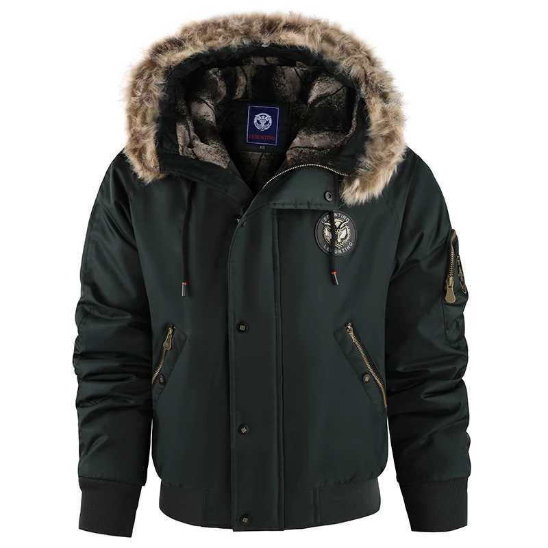 2025 New Winter New Padded Thickened Warm Coat Fashion Trend Outdoor Windproof Hooded Jacket Mens Casual Classic Cargo ParkasT251107