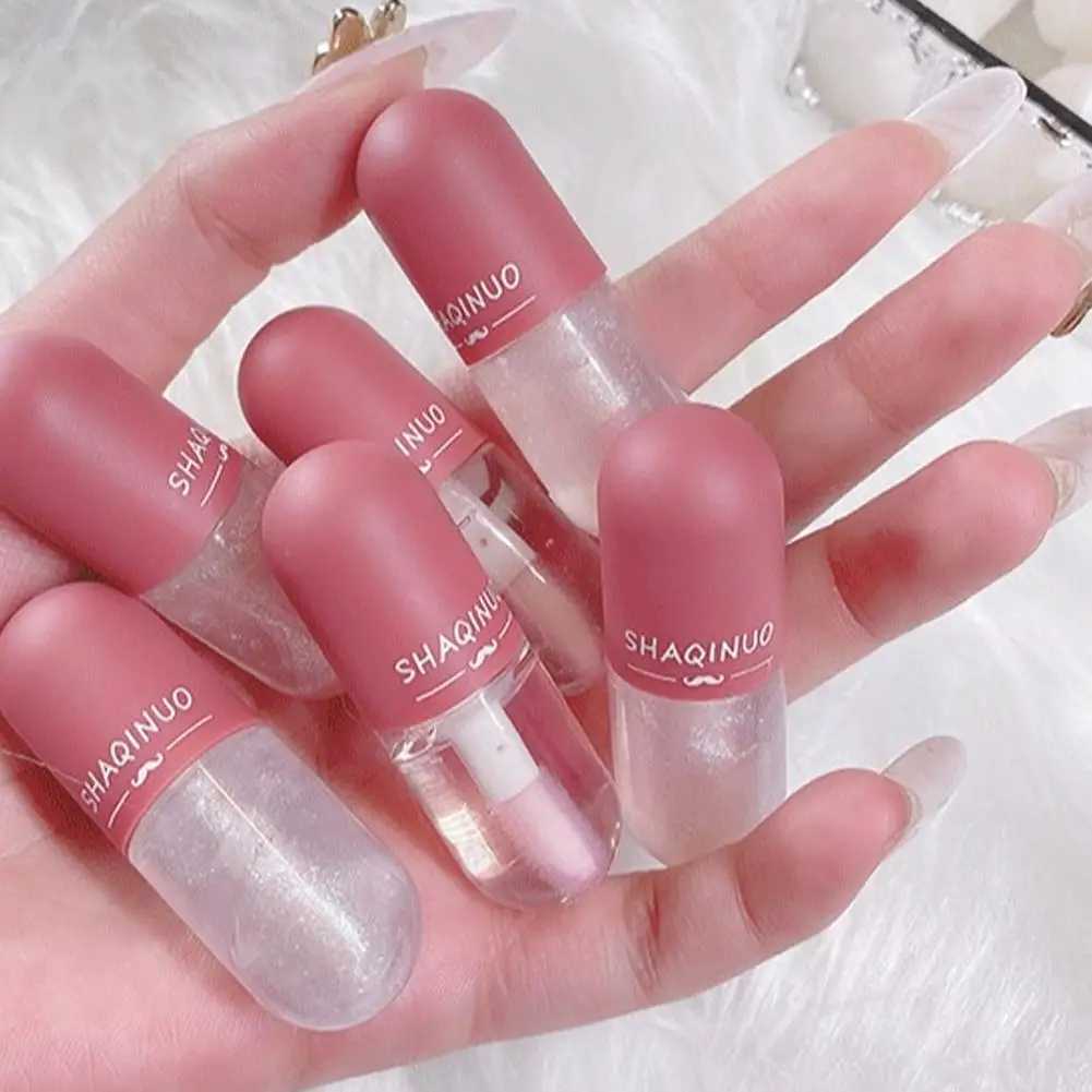 3 pieces of Shuiguang Capsule Lip Honey Kit Mirror Jelly Lip Gloss Moisturizing Lip Shining Colorless Clear Glass lipstick W250407