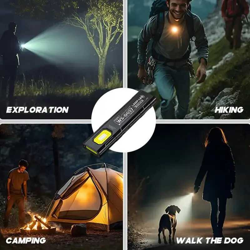 LED Keychain Flashlight Rechargeable EDC Flashlight With COB Mini Torch Light Pocket Lantern Flood Work Light With MagnetW251106