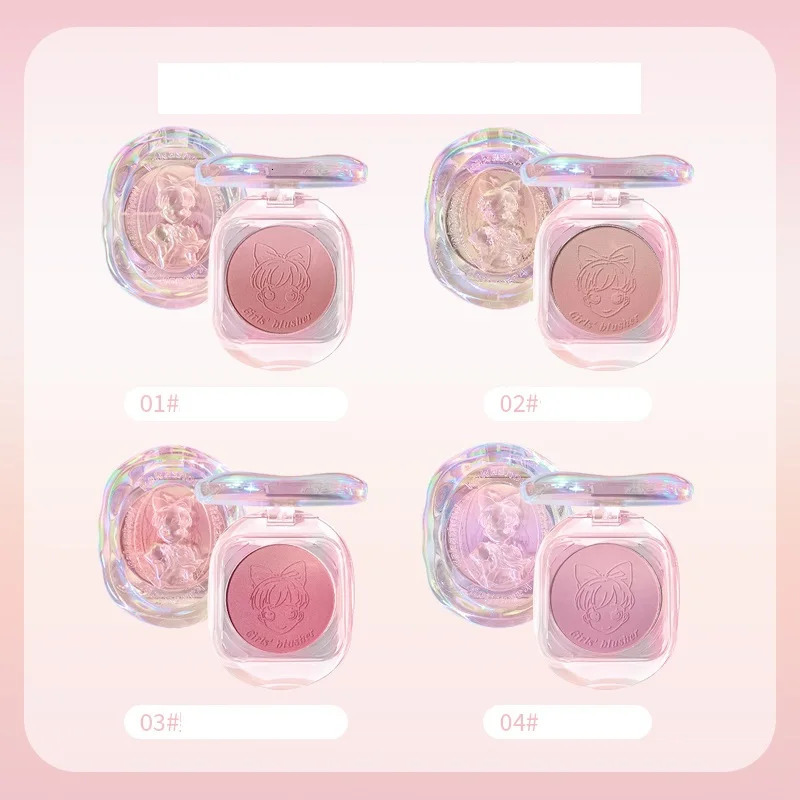 KAKASHOW girl heart shape gradual change powder blusher matte red cheeks purple white natural nude makeup decorative plate 250325
