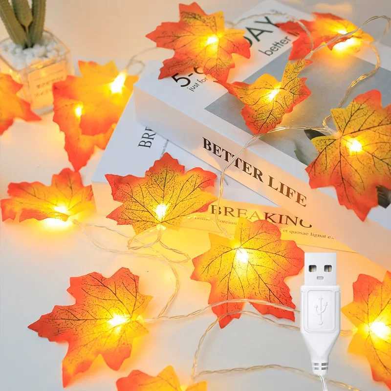 Halloween Maple Leaf LED String Light Battery Operated Fall Foliage Fairy Light for Bedroom Outdoor Garden Party Christmas Decor W251107