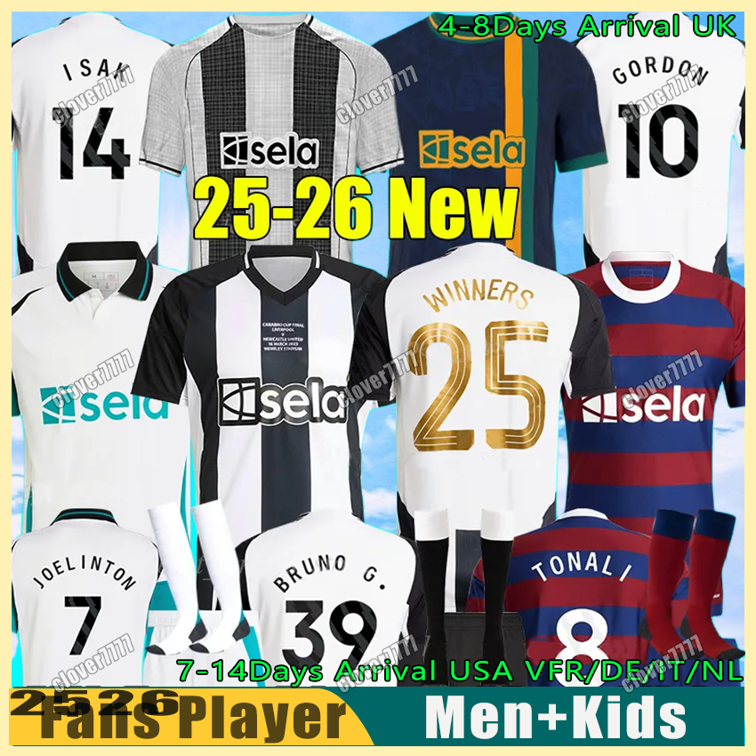 25 26 Retro ISAK soccer jerseys newcastl united men Kids Kits ALMIRON 2023 2024 Football Shirt home away third black white BRUNO G. WILSON SAINT MAXIMIN MURPHY xxxl 4xl
