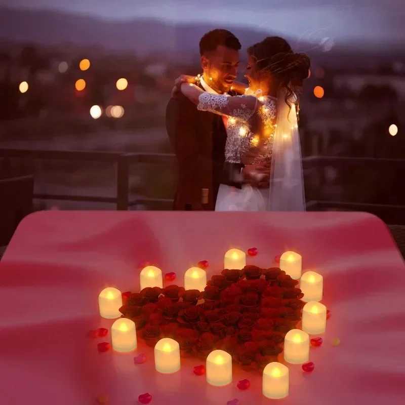 24/1Pcs LED Electronic Candles Light Battery Operated Flameless Flickering Tea Lights Table Candle Lamp Wedding Party Decor Lamp W251107