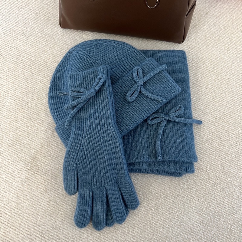 Hats designers women Adult hat scarf gloves three piece set autumn and winter outdoor cold proof warm and thick knitted hat set Christmas gift free sh