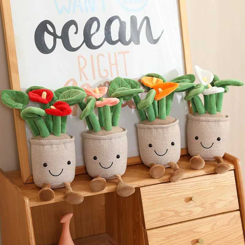 10/35cm Cartoon Hot Sale Flower Anfria Potted Plush Doll Hanging Color Simulation Plant Plush Toy Home Decoration Gift For Child C251107