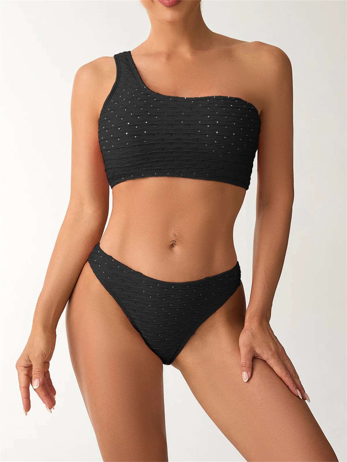Dongdumaoyi Sexy One Shoulder Bikinis Sest Women Push Up Beach Bathing Suit High Waist Swimsuit Summer Holiday Two Piece Swimwear