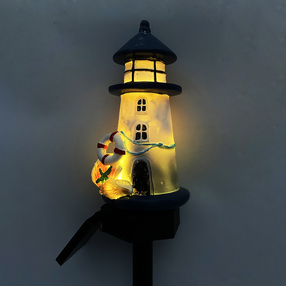 Garden & Courtyard Accent: Environmentally Friendly Solar Powered Resin Lamp #200-2400