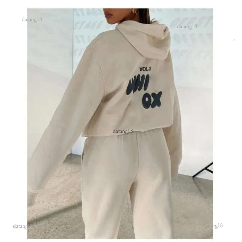 Whitefoxsweatshirtly Designer Fashion Whitees Fox Hoodie New Outdoor Loose Casual Sports Clothing Set Women Spring Autumn Winter Fashionable Long Sleeved D32