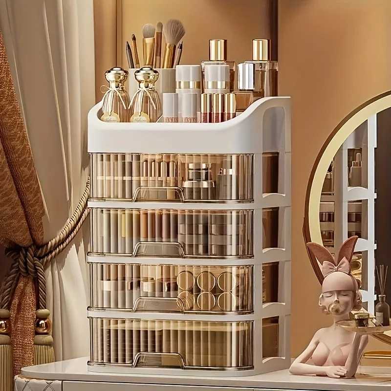 Cosmetic Storage Box Large Capacity Transparent Drawer Jewelry Makeup Storage Box Multi-layer Multi-functional Desktop Organizer J251115