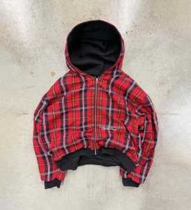 Harajuku simple Korean design casual versatile couple zipper cardigan Y2K early autumn retro double-sided plaid hooded jacketY251107