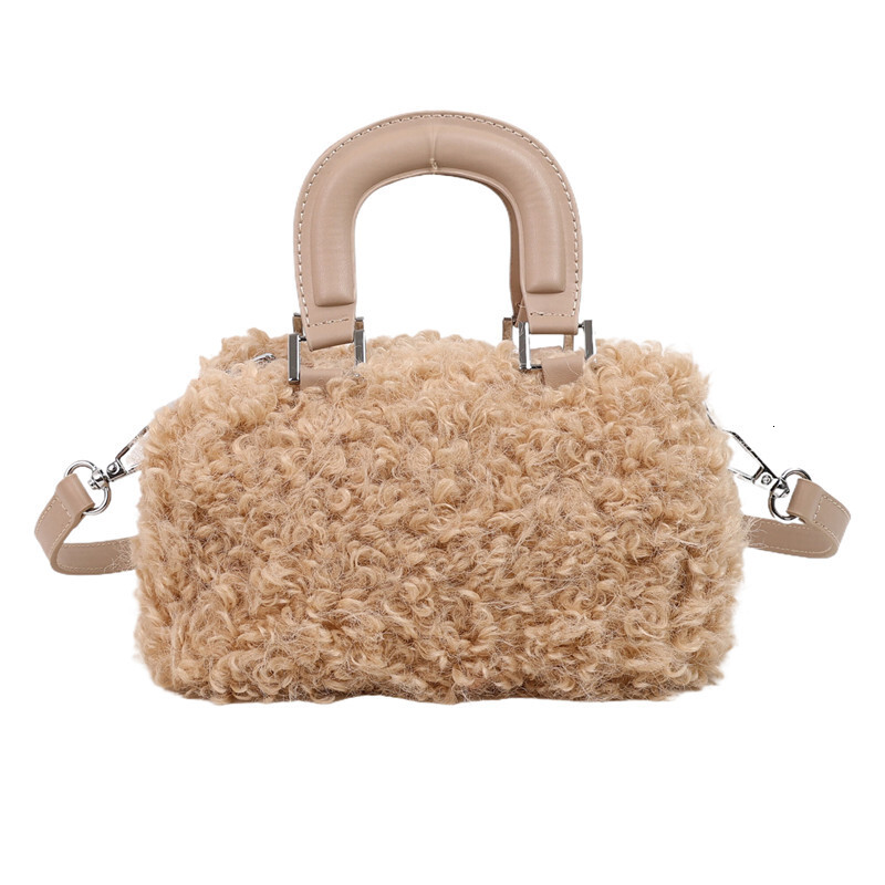 2025S Designer Women S Bag Fresh Boston Female Niche Design Plush Small Square Bag Winter New Single Shoulder Crossbody Bag