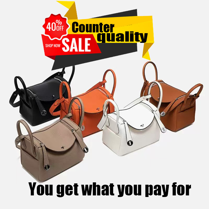 New Style Top Layer Cowhide Litchi Pattern Lindy Doctor Single Shoulder Pillow Bag Gold Buckle Luxury Leather Handbag