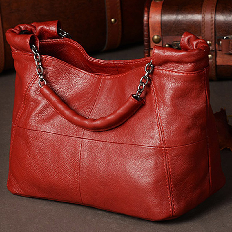 And 2023 New Handheld True Leather Top Layer Cowhide Women's Chain Bag