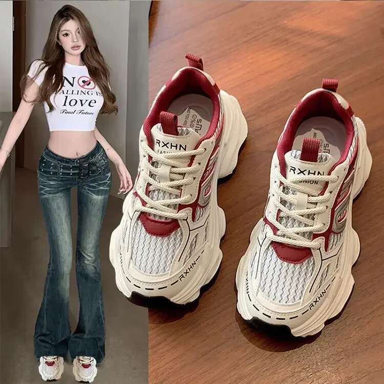 Sneakers Autumn Fashion Breathable Casual Women Mesh Lace Up Comfort Platform Vulcanize Shoes atillas De Mujer