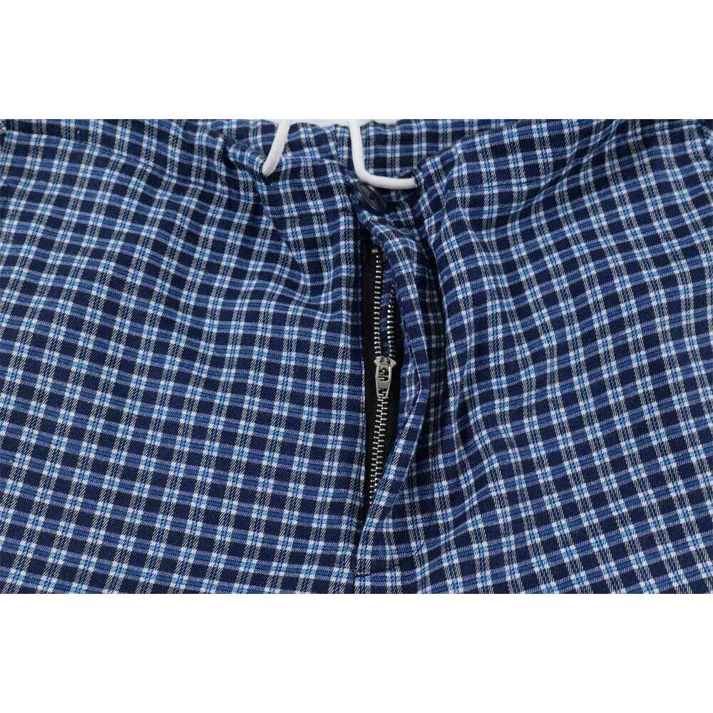 Plaid Spliced Casual Pants Mens High Street Drawstring Elastic Waist Loose Wide Leg Trousers Men