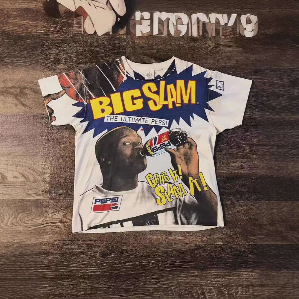 2025 American casual trendsetter BIC SLAM letter printed men's and women's summer pullover top