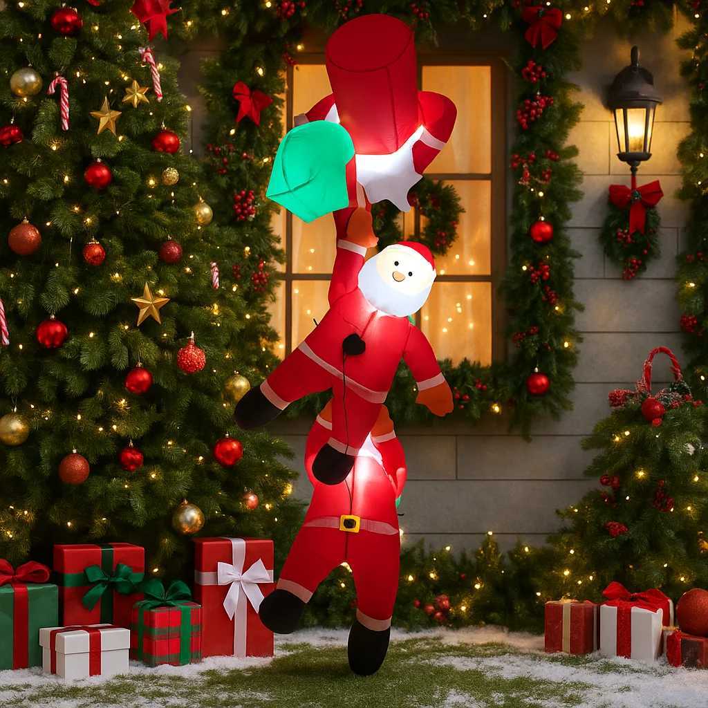 78FT Outdoor Holiday Decoration Climbing Santa Claus Christmas Yard Party Decor Xmas Ornament Lights Home Toys Prop W251107