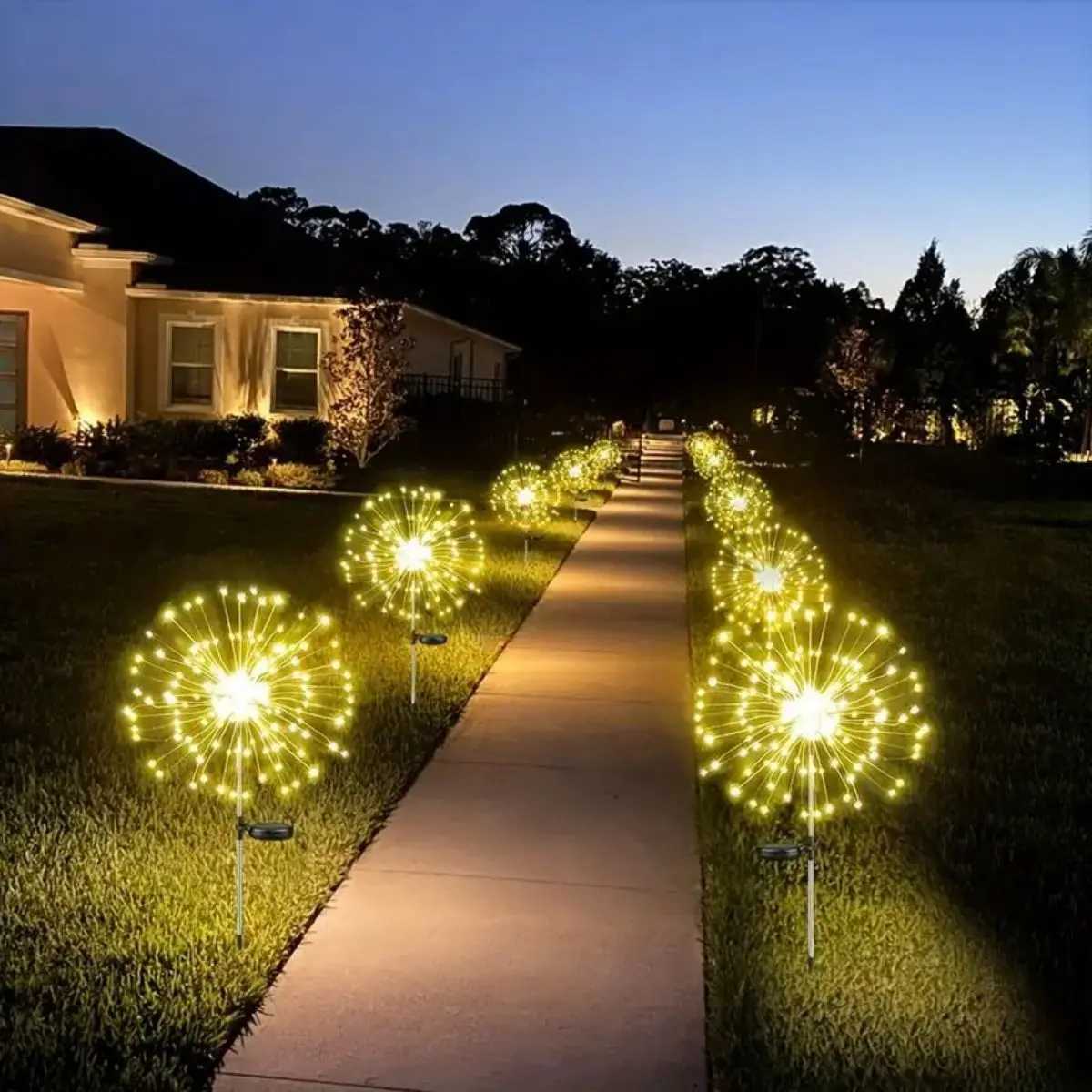 Solar Firework Lights Outdoor Waterproof Christmas Garden Wedding Decor Auto On/Off Fairy String Solar Powered Landscape Lighti W251107