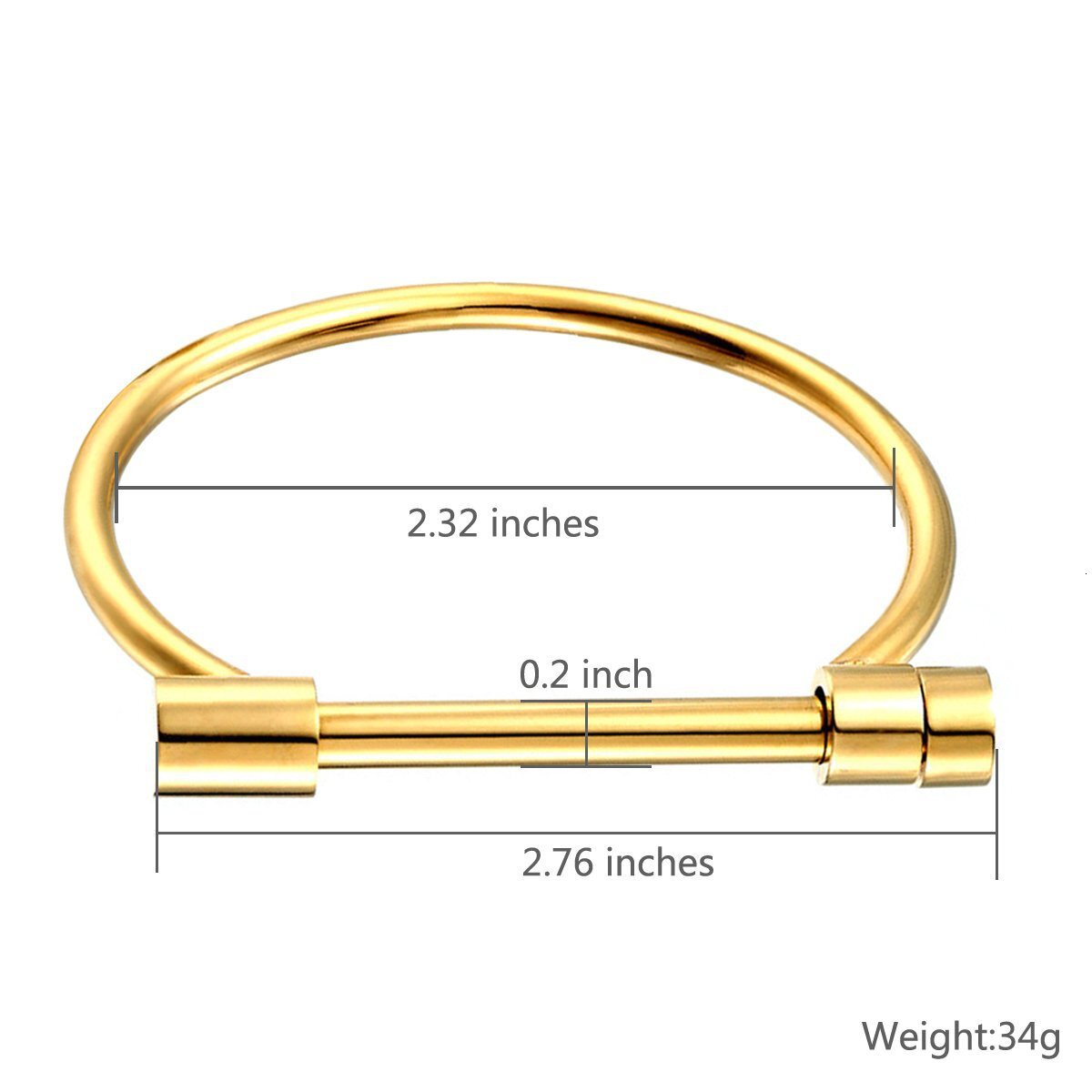 Fashionable horseshoe shaped stainless female punk, exaggerated D-shaped titanium steel bracelet, vacuum electroplating
