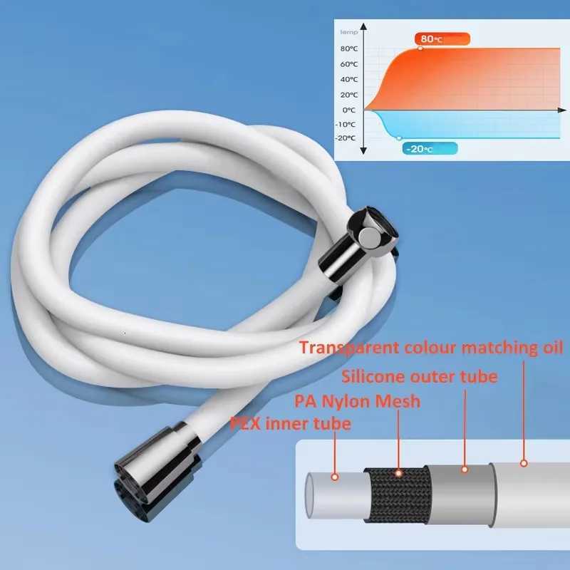 High Quality Silicone Shower Hose 15/2M ible Bath Pipe Anti-Winding High Pressure Shower Tube Bathro Faucet Accessories Y251107