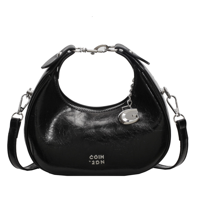 2025S Designer Women S Bag Small Silver Crescent Shaped With Niche Design New Korean Fashion Handbag Casual Versatile Shoulder Crossbody Bag
