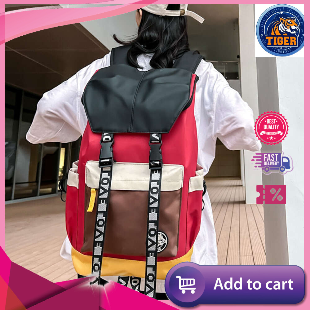 Ddmytiger Ddmytiger Korean Color Blocking New Fashion Trend Leisure Outdoor Travel Male Middle School Student Personalized Backpack Female H