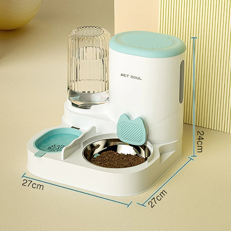 Automatic cat food with fountain large capacity cat food bowl small cat food dispenser container 250403