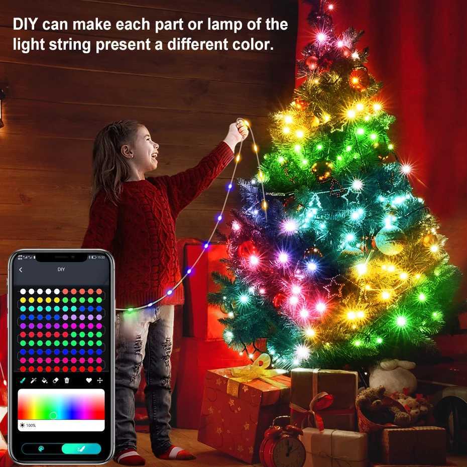 50M 20M 10M 5M 1M Christmas Lights LED Fairy String Light USB Smart Bluetooth Curtain Lights Garland for Home Party Decoration W251107